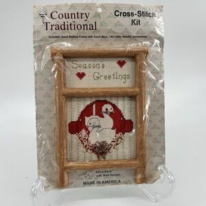 Country‎ Traditional SEASON'S GREETINGS Cross Stitch Goose Country Cottage Core